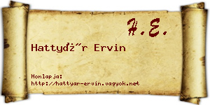 Hattyár Ervin névjegykártya