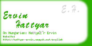 ervin hattyar business card